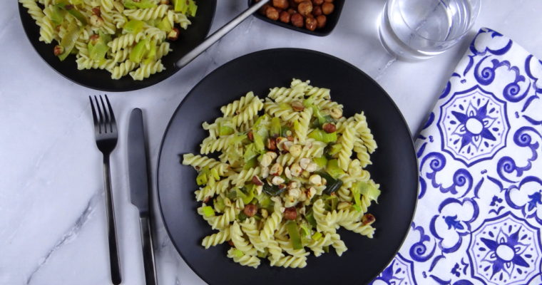 Haselnuss-Lauch-Pasta