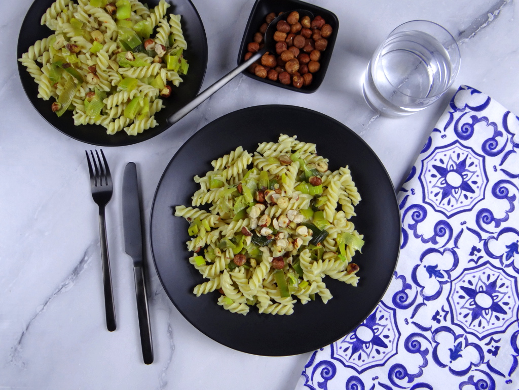 Haselnuss-Lauch-Pasta